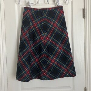Vintage A-line plaid skirt